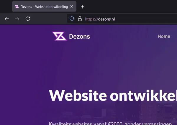 Voorbeeld van veilige https verbinding in Firefox.