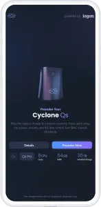 Webshop betalen met crypto currency op telefoon als voorbeeld.
