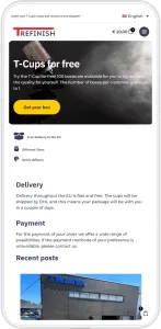 een webshop gemaakt door Dezons, mobiel voorbeeld